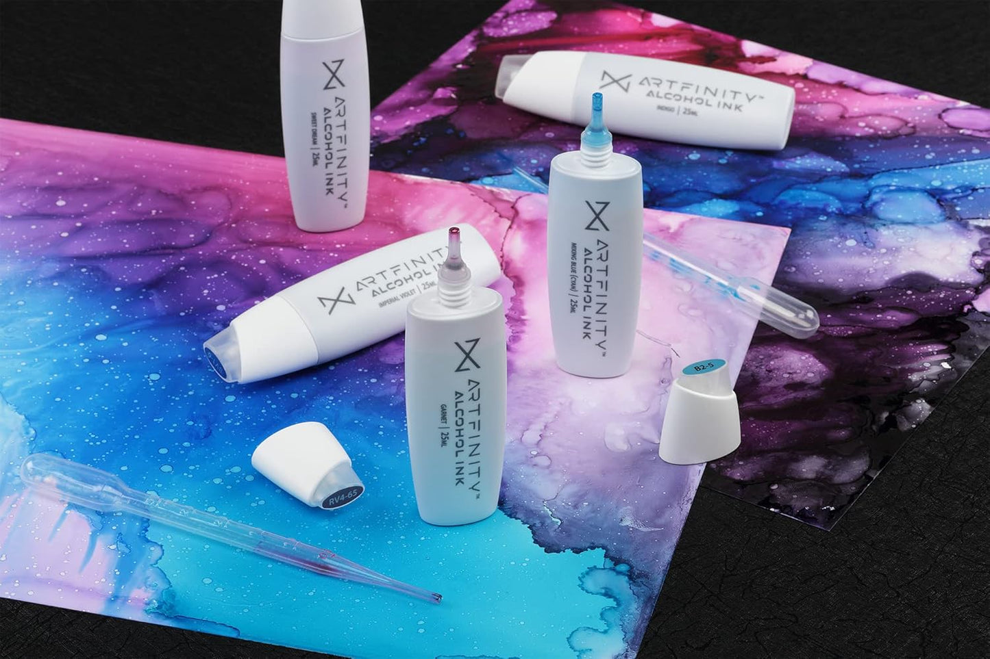 Alcohol Inks 3 Pack - Vibrant, Professional, Dye-Based Alcohol Inks for Artfinity Alcohol Markers, Artists, Drawing, & More! - Greyish Violet BV7-6