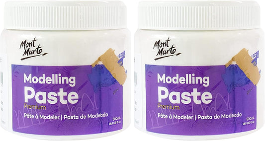 Mont Marte Modelling Paste Acrylic Medium 500ml (17oz) (Pack of 2)