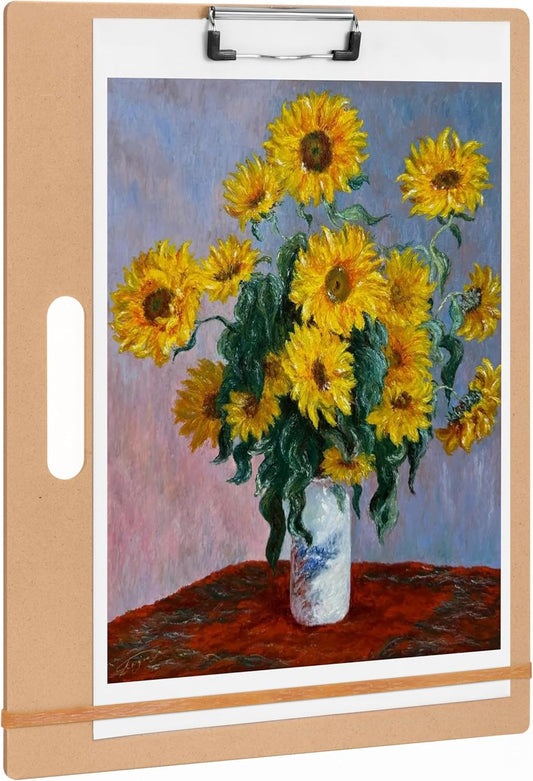 Drawing Board - 14" x 17.8" Sketch Board with Handle for Drafting Art - Portable Clipboard for Class or Studio Fit in Artists Tote