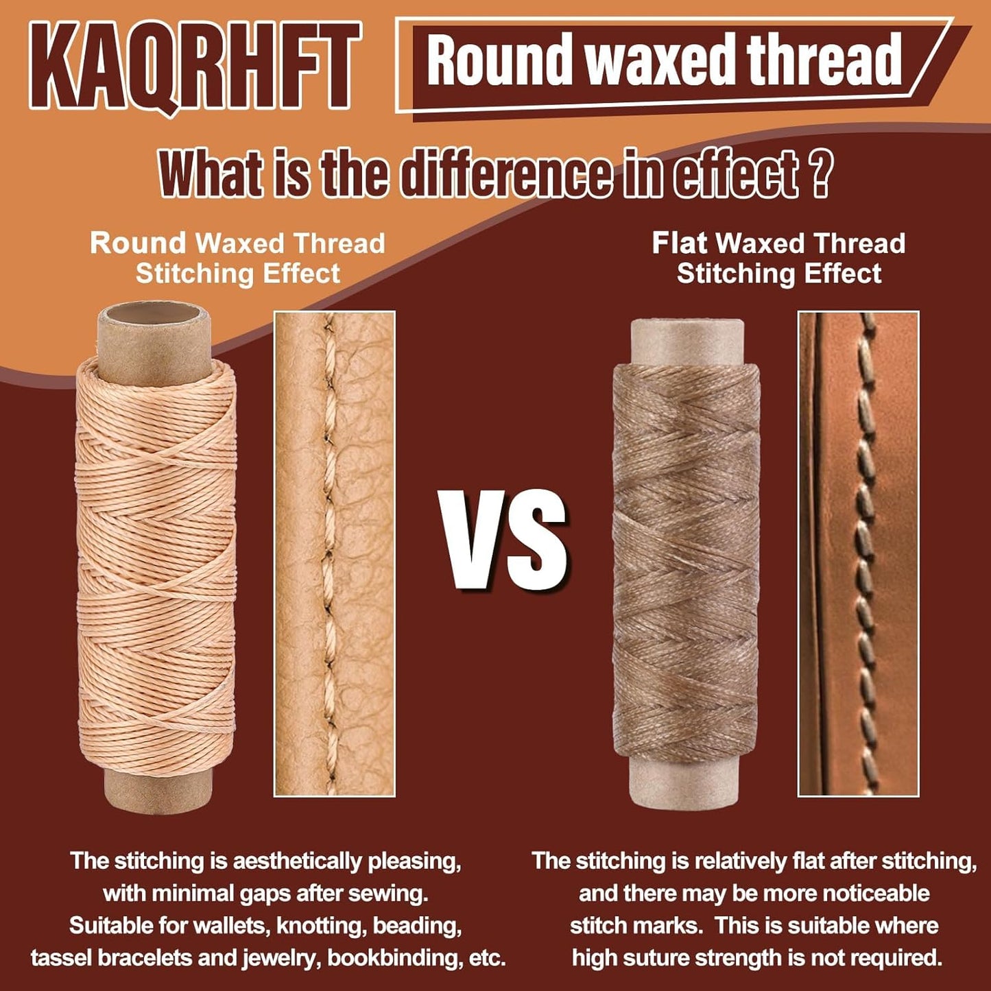 0.8 mm Leather Sewing Thread, 16 Colors 32 Yards Waxed Thread, Round Waxed Thread,Wax String for Bracelet Making, Sewing Stitching, Braiding, Beading, Bookbinding