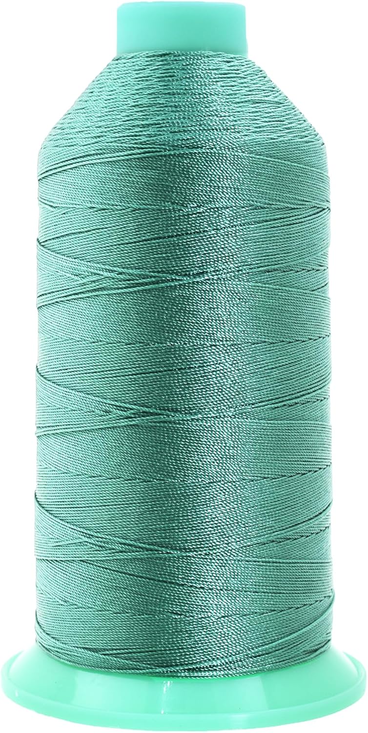 Mandala Crafts Bonded Nylon Thread Aquamarine Heavy Duty Sewing Threads - 1100 YDs Size 92 280D T90 Tex 90 Thread for Leather Jeans Weaving Outdoor Marine Upholstery Threads