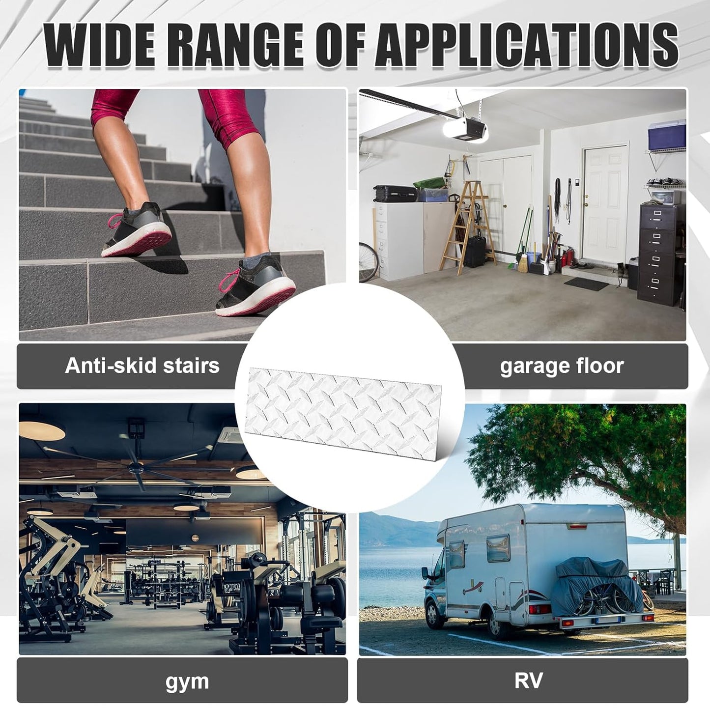 4pcs Diamond Plate Sheet Metal Heavy Duty Tread Aluminum Sheet Diamond Tread Plate for Wall Covering, Cargo Trailer, RV and More (6'' X 12'' X 0.08'',Silver)