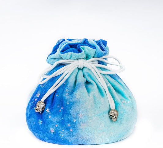 DND Dice Bags Large with Pockets Blue Storage Bag Star Pattern for D&D RPG Game Dices - Capacity 200+ Dice