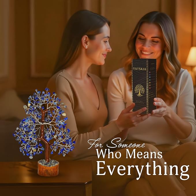 Lapis Lazuli Chakra Tree - Crystal Tree, Money Tree, Chakra Tree of Life, Healing Stone, Gemstones and Crystals, Crystal Tree for Positive Energy