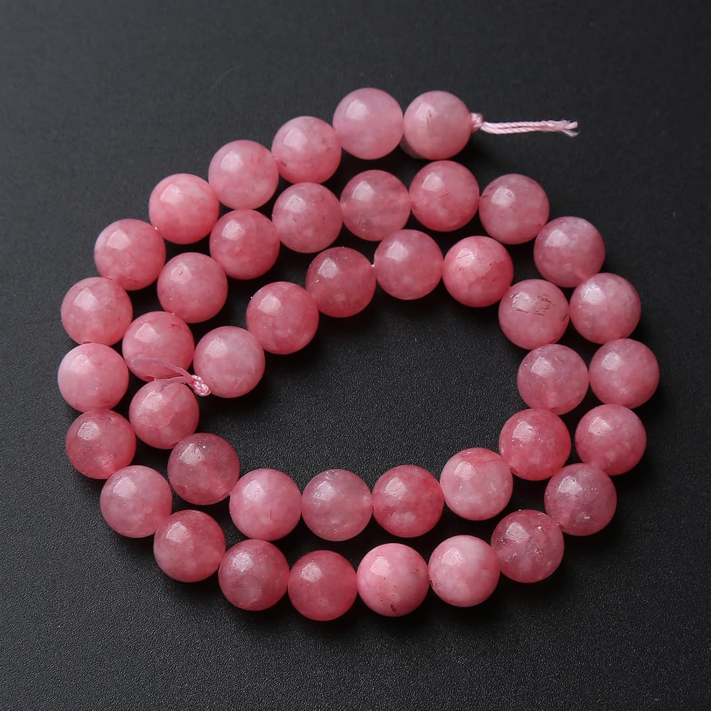 60pcs 6mm Natural Rose Pink Chalcedony Stone Round Loose Beads for Jewelry Making DIY Bracelets Necklaces Crystal Energy Healing Stone Beads 15" (6mm, Rose Pink Chalcedony)