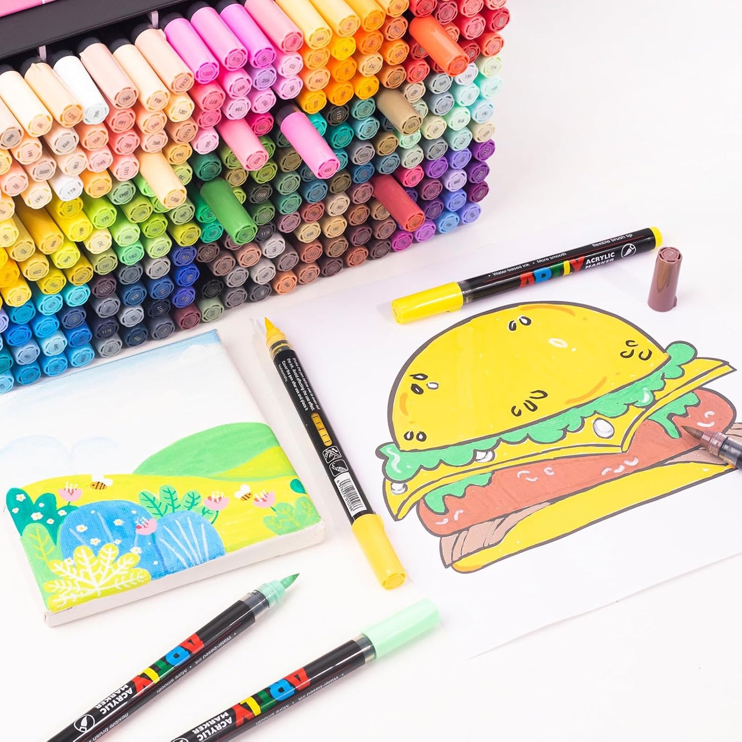 Acrylic Paint Markers, Acrylic Paint Pens, Fabric Markers for Textile, Rock, Glass, Wood, Paper, Ceramic, Canvas DIY Art Supplies Kit for Kids and Adults (36)