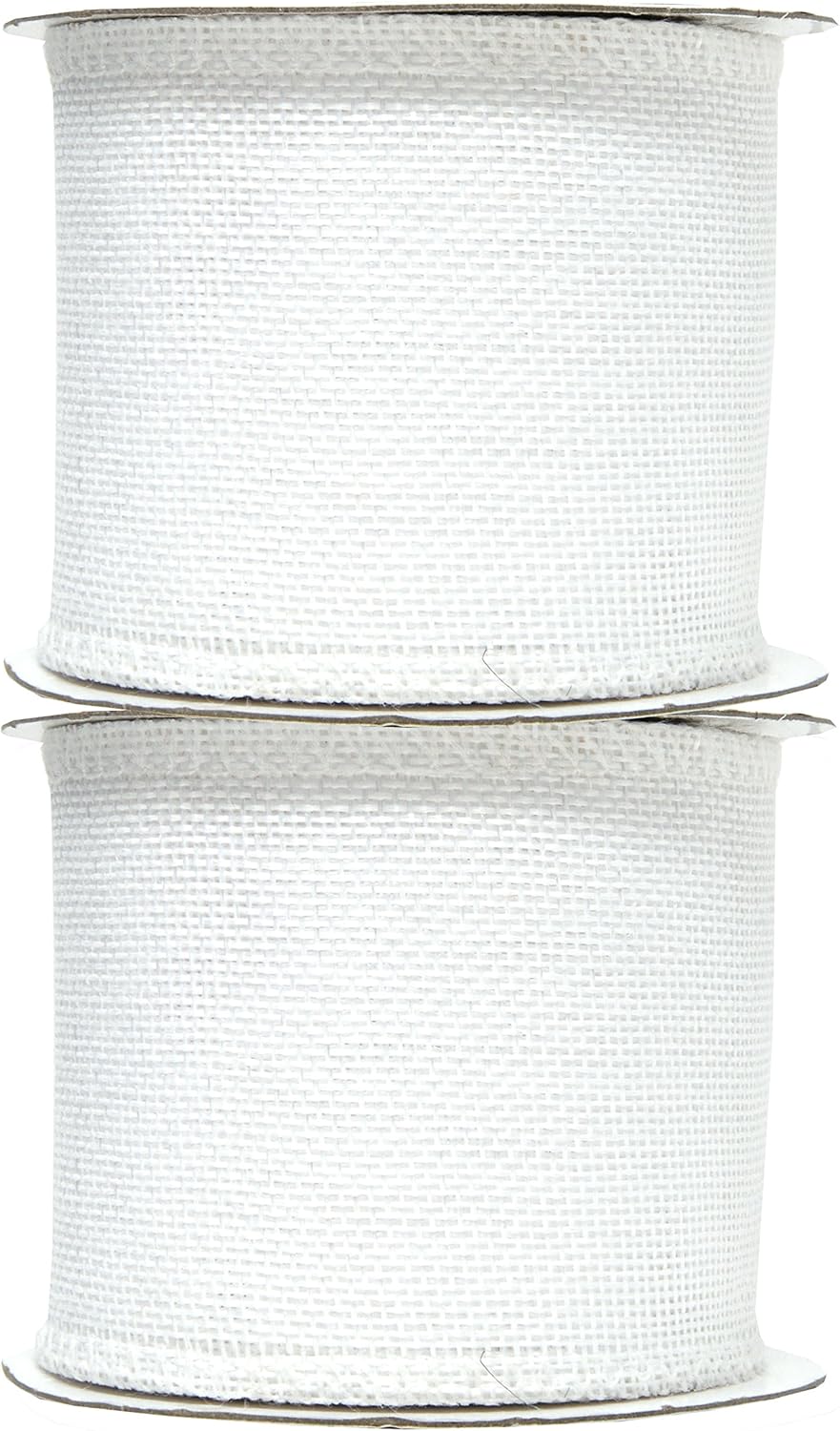 Mandala Crafts White Burlap Ribbon 3 Inches Wide Jute Ribbons for Crafts - 20 Yds Roll Rustic Burlap Wrap Trim Ribbons for Wreaths Bows Wedding Party Decoration