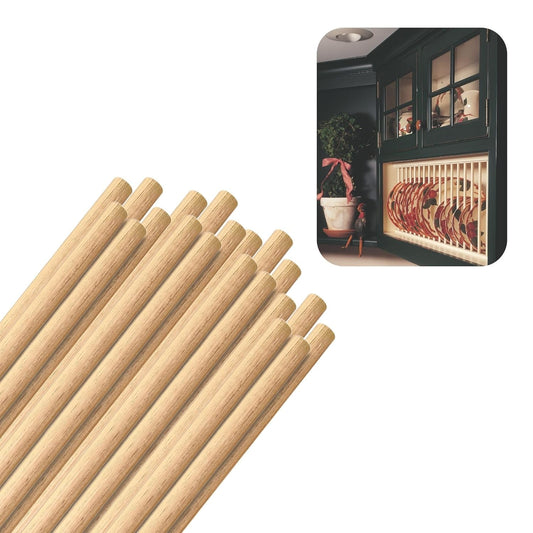 Hardwood Round Dowels (1/2" x 36", Pack of 20) | Variety of Diameters & Wood Species | Unfinished Wooden Dowel Rods for Crafts & DIY Home Projects | Curtain Rod, Macrame Supplies, Moulding, Flagpole