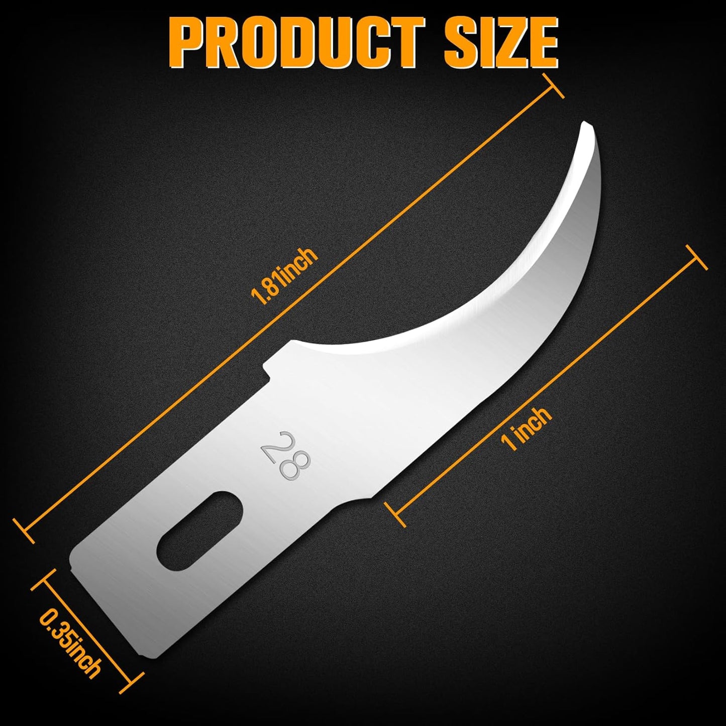 100 Pack Exacto Knife Blades #28, Hobby Knife Blades, Craft Knife Blade Replacement Blade with Storage Box for Craft Scrapbooking Supplies Caving Stencil