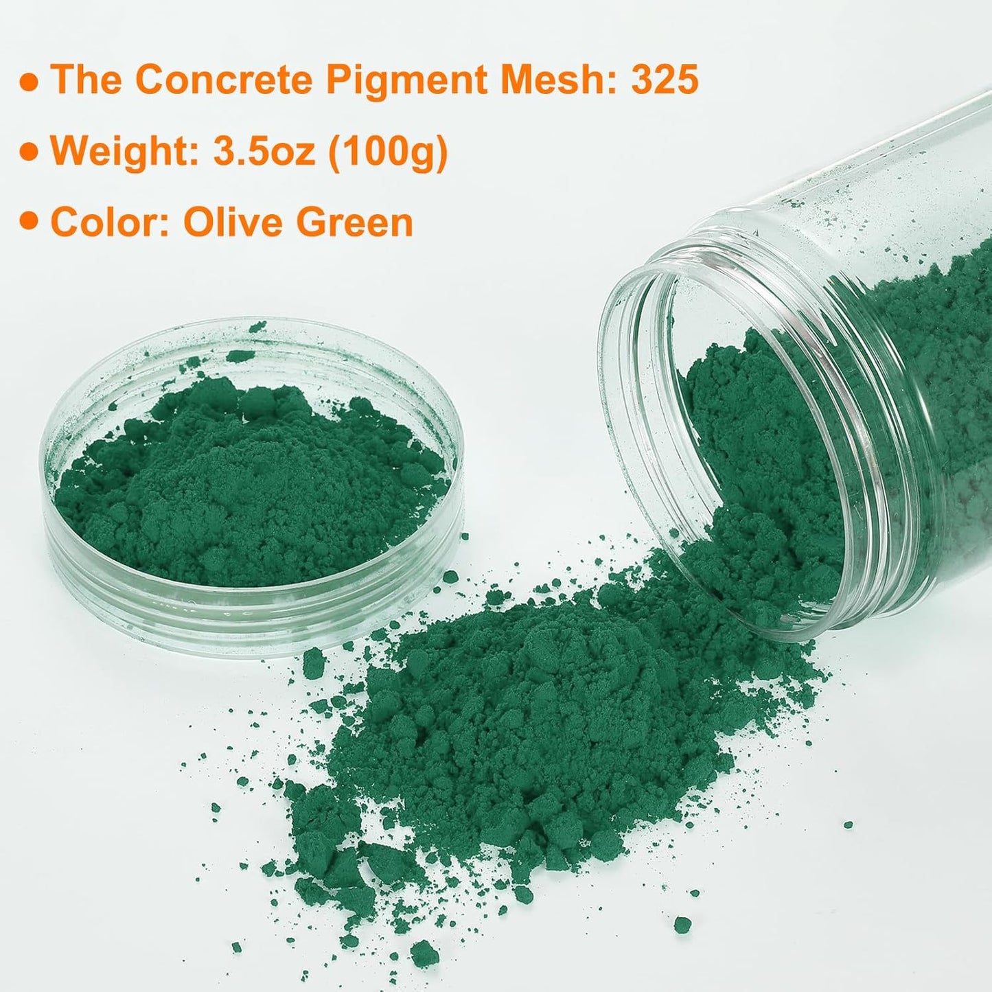 HARFINGTON Iron Oxide Powder Concrete Pigment 325 Mesh 3.5oz (100g) Iron Oxide Grout Pigment for Pastel Tile Paint Concrete Cement, Olive Green