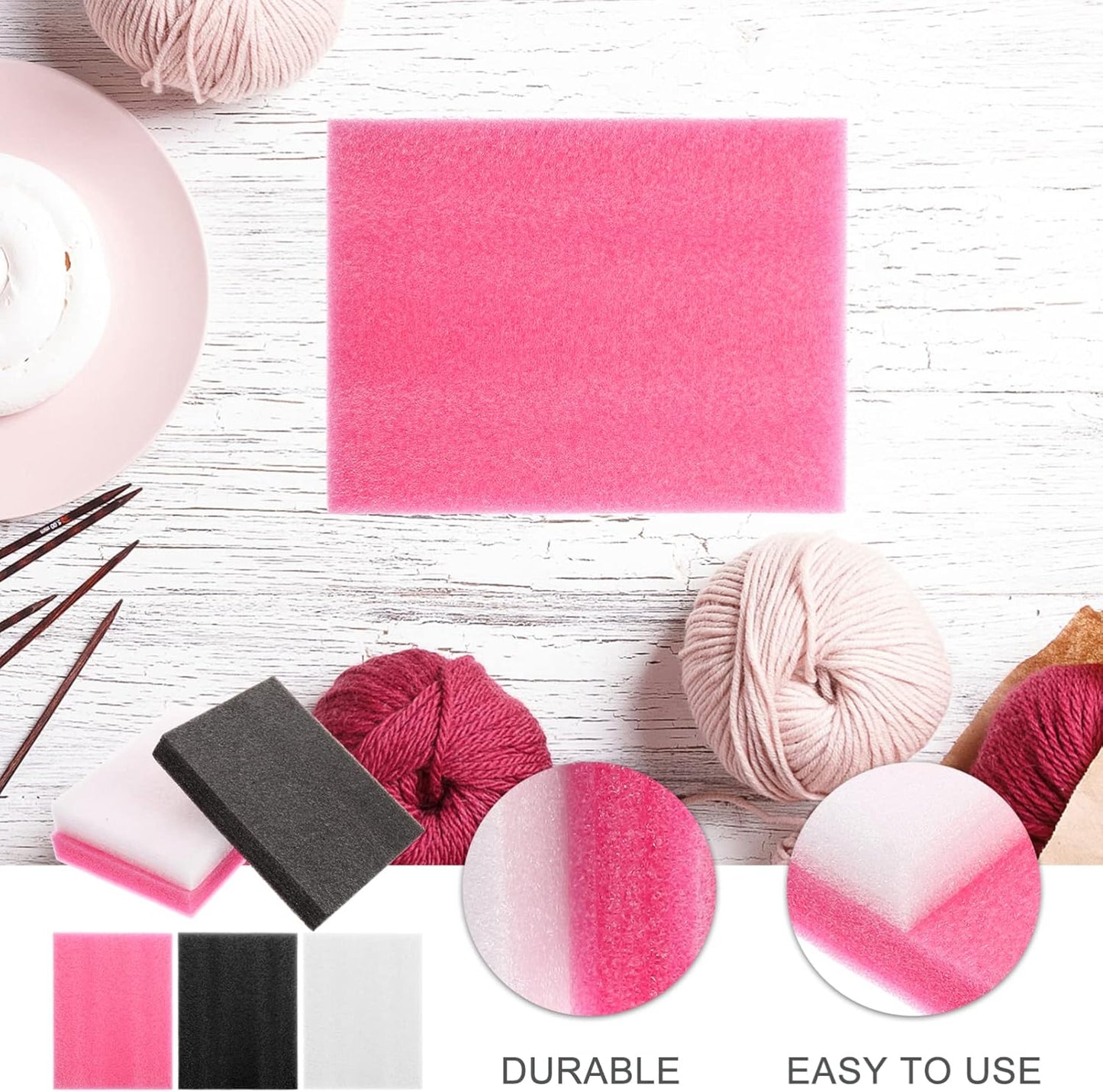 EXCEART 6Pcs Needle Felting Pad Pearl Cotton Foam Cushions for DIY Crafting Work Surface for Quilting and Felting Projects