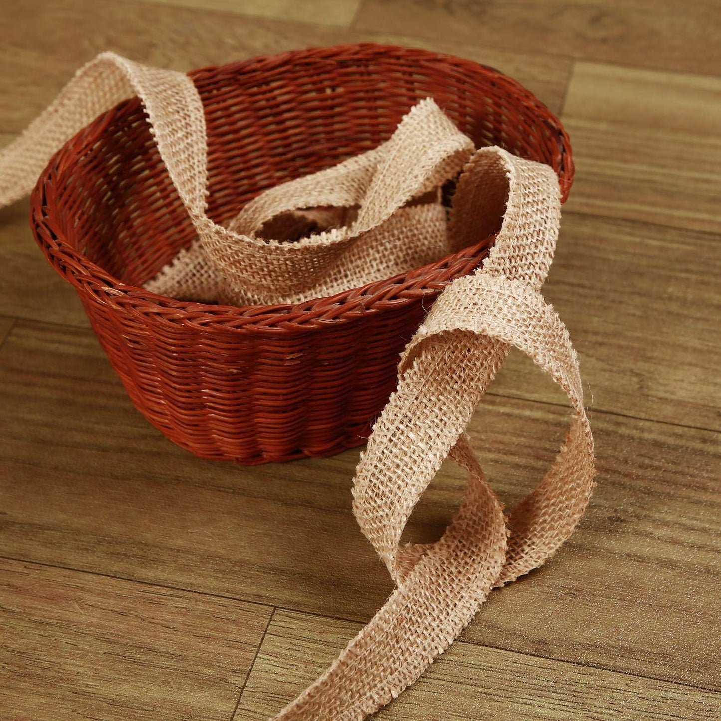 KINJOEK1 in Burlap Ribbon, 27 Yards Natural Jute Fabric Roll Ribbon for Craft, Christmas, Wedding, Gifts, Decoration