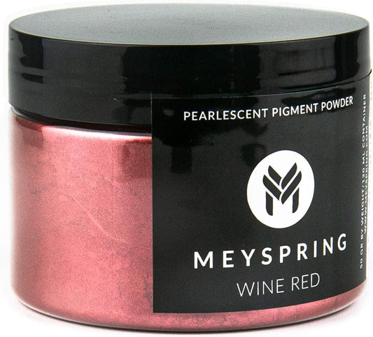 MEYSPRING Red Mica Powder - Resin Color Pigment for Resin Art - 50 Grams - Cosmetic Grade Mica - Lip Gloss Pigment Powder