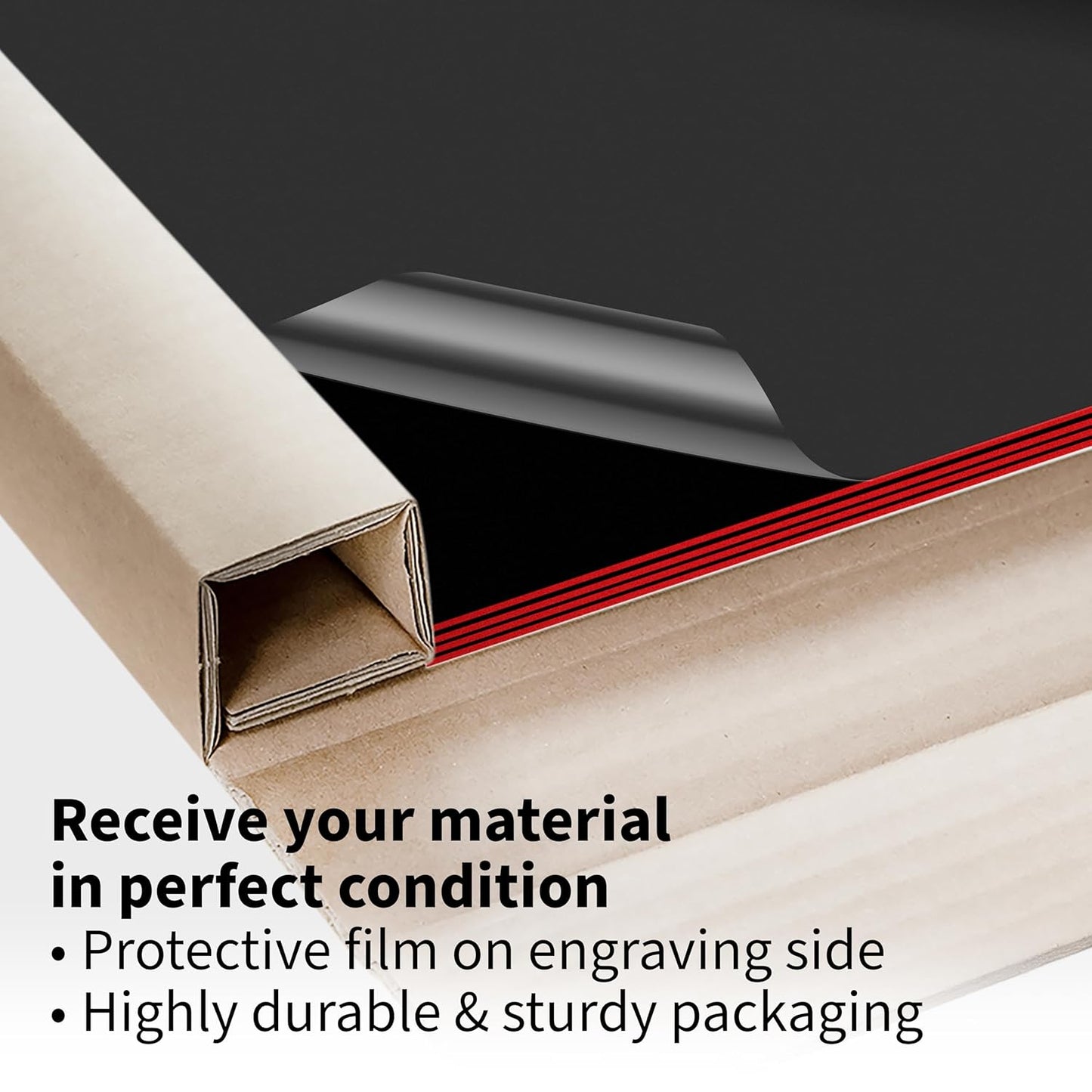 Trotec TroLase | 12"x12"x1/16", 8 Pcs | Black/Red| 2 Ply | Modified Acrylic | Laser Engraving Double Color Plastic Sheet | Engraving Blanks for Laser, Saw, Guillotine | Made in USA