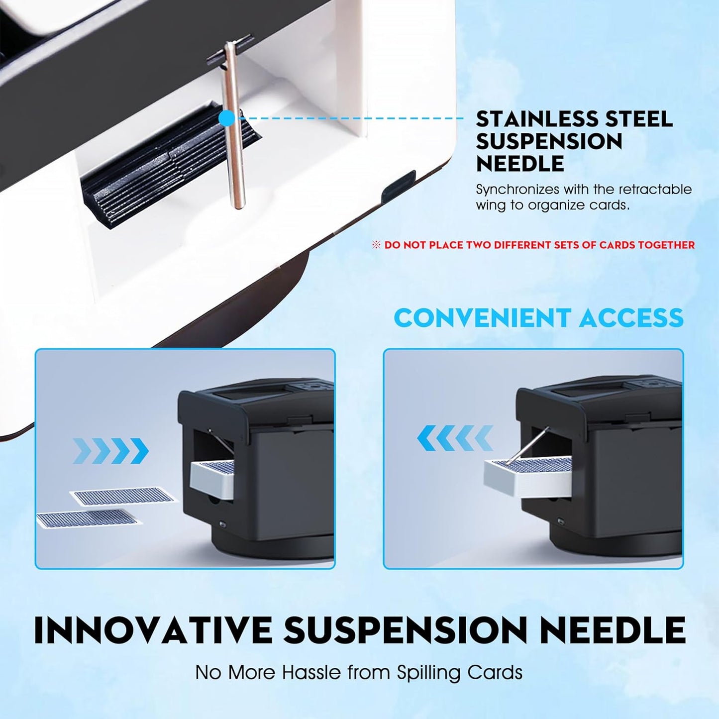 Automatic Card Shuffler and Dealer 360°Rotating 2 Decks Card Dealer