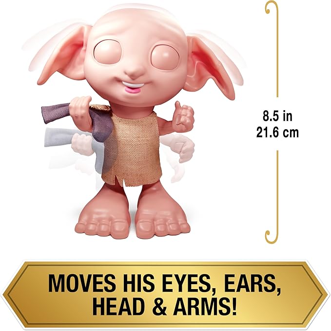 Wizarding World Harry Potter, Interactive Magical Dobby Elf Doll with Sock, over 30 Sounds & Phrases, 8.5-inch, Kids Toys for Ages 6 and up