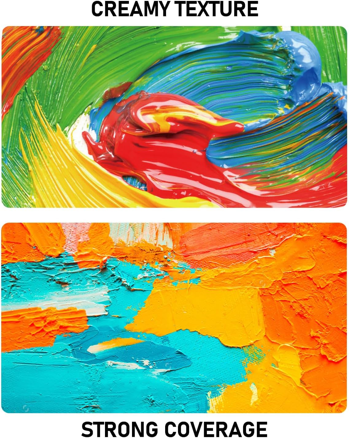 15 Colors Large Acrylic Paint Set (33.8 oz,1000 ml) Art Painting Bulk Supplies for Multi Surface Canvas Wood Leather Fabric Rock Craft, Non Toxic Paint for Kid & Adult with Pump, Color Wheel