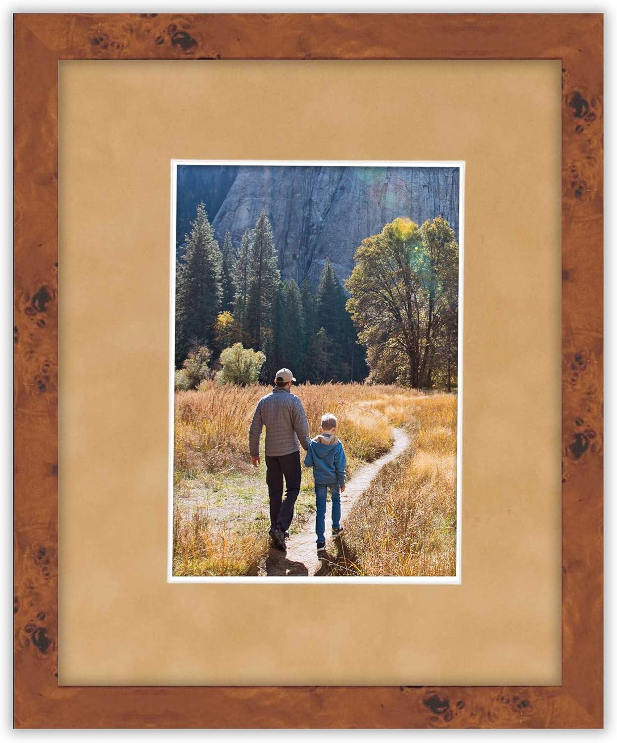 Pack of 25 Acid Free 8x10 Mats Bevel Cut for 5x8 Photos - Beige Suede Precut Matboards For Pictures, Photos, Framing - 4-ply Thickness