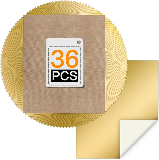 HTVRONT Gold HTV Heat Transfer Vinyl Bundle: 36 Pack 12" x 10" Iron on Vinyl for T-Shirt, Heat Transfer Vinyl Compatible with Cricut Cutting Machine, Silhouette Cameo or Heat Press Machine