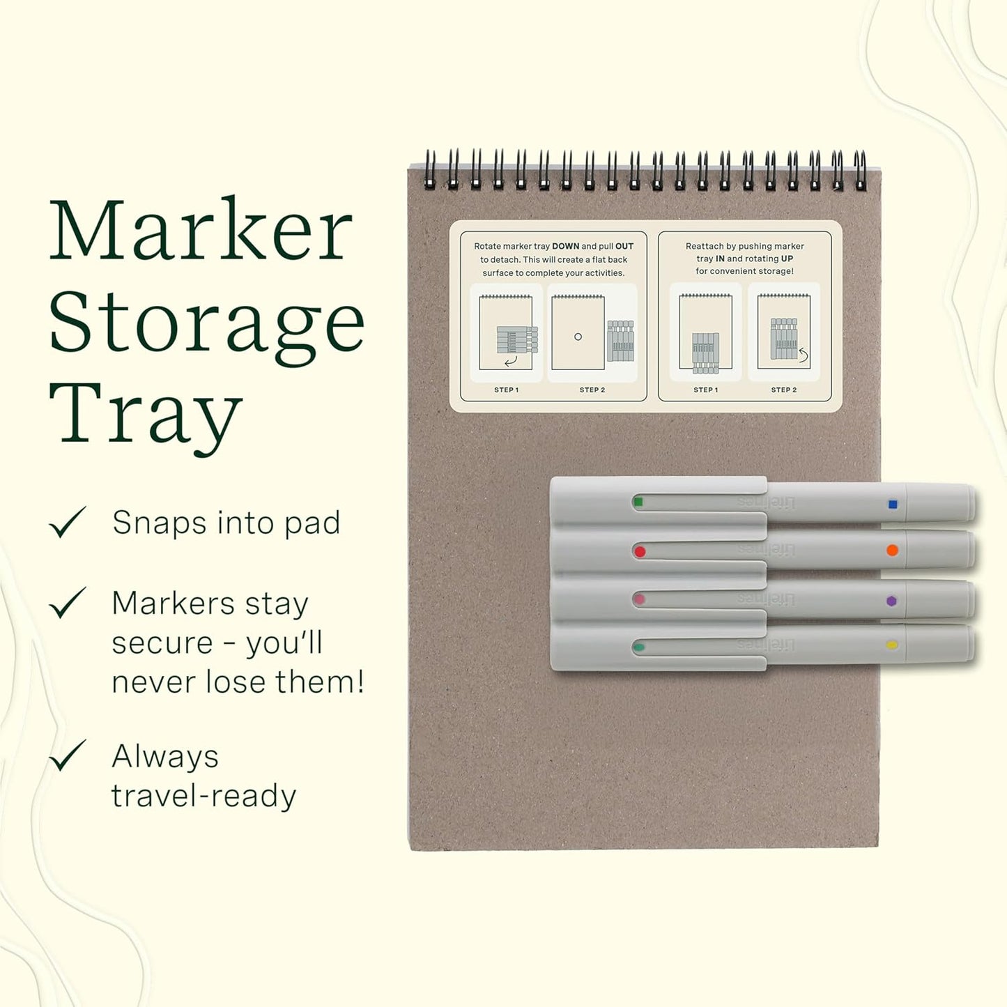 Lifelines FlowArt Activity Pad, 2-Pack - Guided Art Meditations with Markers - Mediterranean Mosaic Designs & Animal Hidden Patterns - Coloring Books for Teens, Adults & Seniors