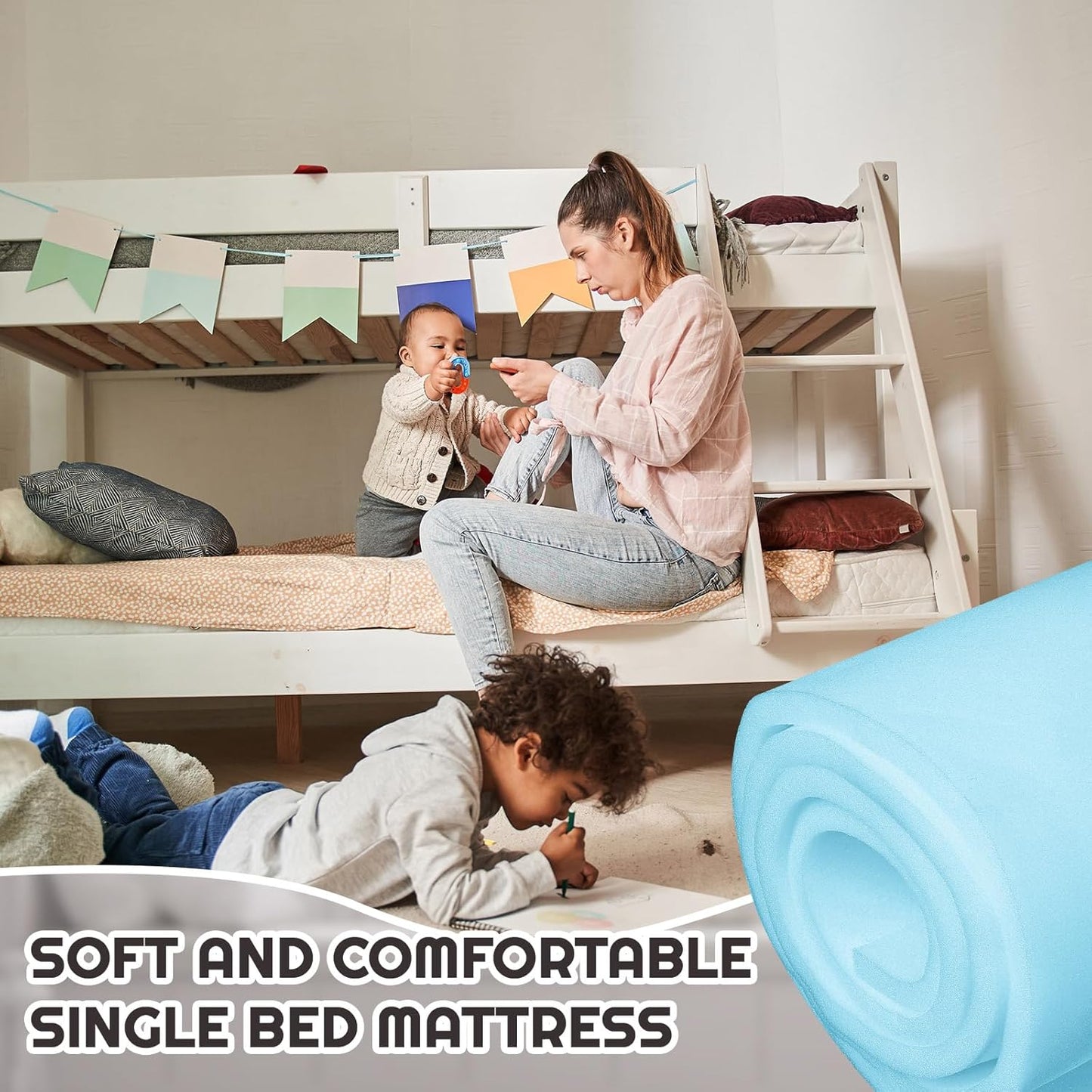 Amylove Polyurethane Foam 24" x 72" High Density Cushion Upholstery Foam Sheet for Seat Replacement DIY Projects Chairs Headboards Sofas Home (1/4" X 24" X 72",Blue)