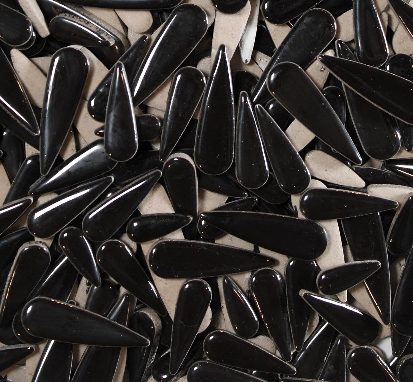 200g Petal Droplet Shaped Ceramic Mosaic Tiles for Crafts, Vibrant Colors, Ceramic Tiles for Mosaic Making Kits, DIY Arts and Crafts (Black)