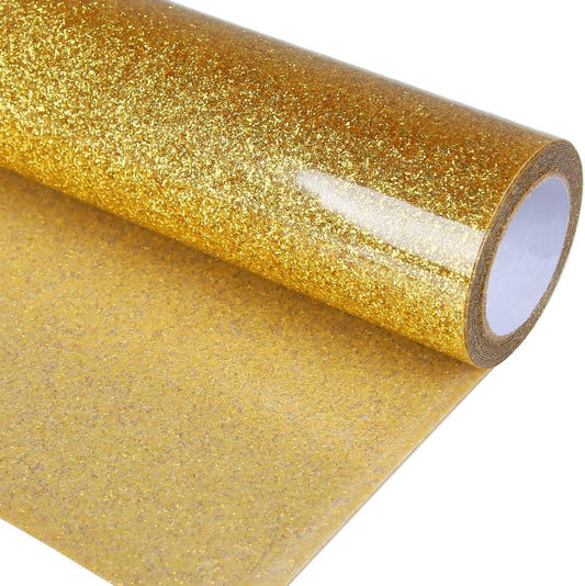 TORC Gold Glitter HTV Heat Transfer Vinyl Roll 12 inch x 5 ft Iron on Vinyl for T Shirts Crafts