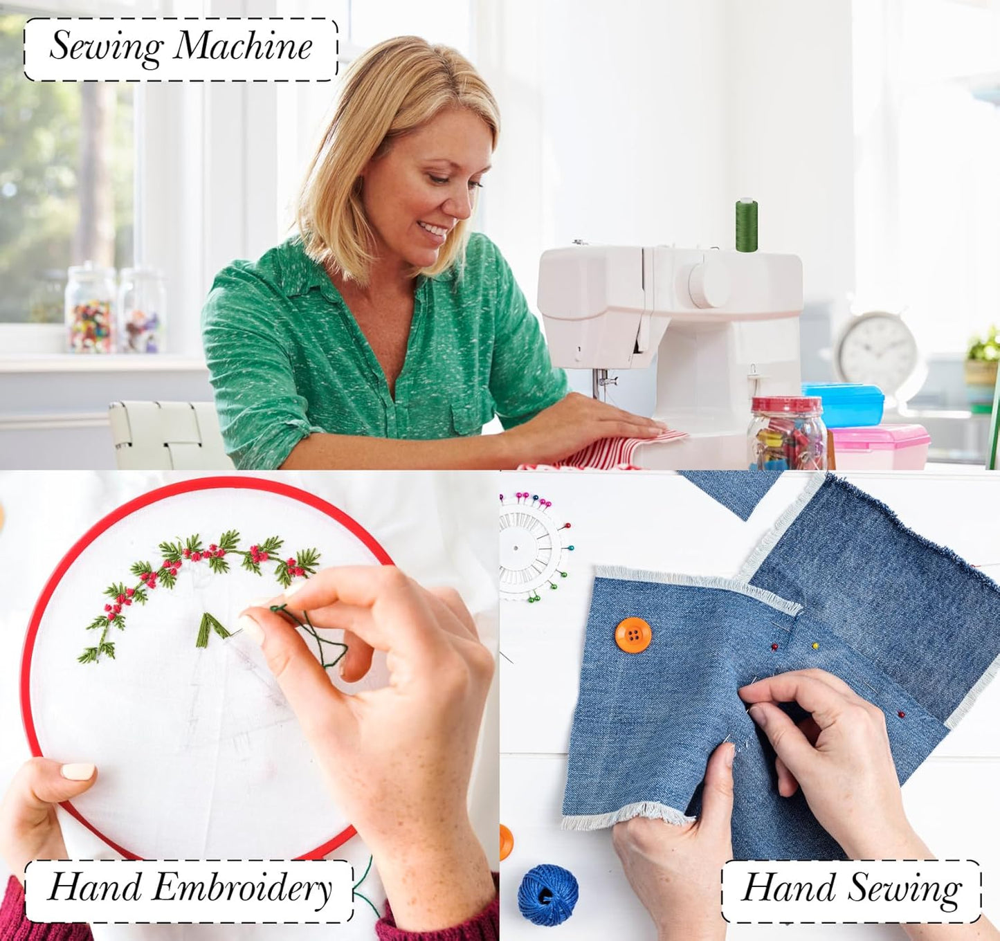 124 Pcs Pre Wound Bobbins Sewing Thread, 50 Colors Polyester Sewing Thread Kit, 500 Yard Thread for Sewing Machine, Beginners, Stitching, Travel, DIY, Sewing Supplies