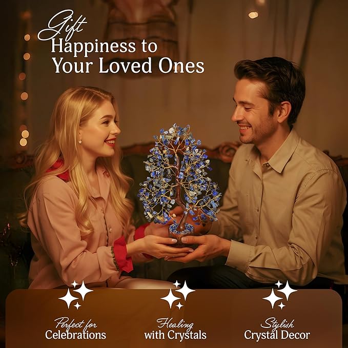 Lapis Lazuli - Chakra Tree, Lapis Lazuli Tree, Lapis Gem, Artificial Trees, Tree of Life, Stone Tree, Gem Stone Decor, Crystal Tree for Positive Energy, Holistic Gifts for Women