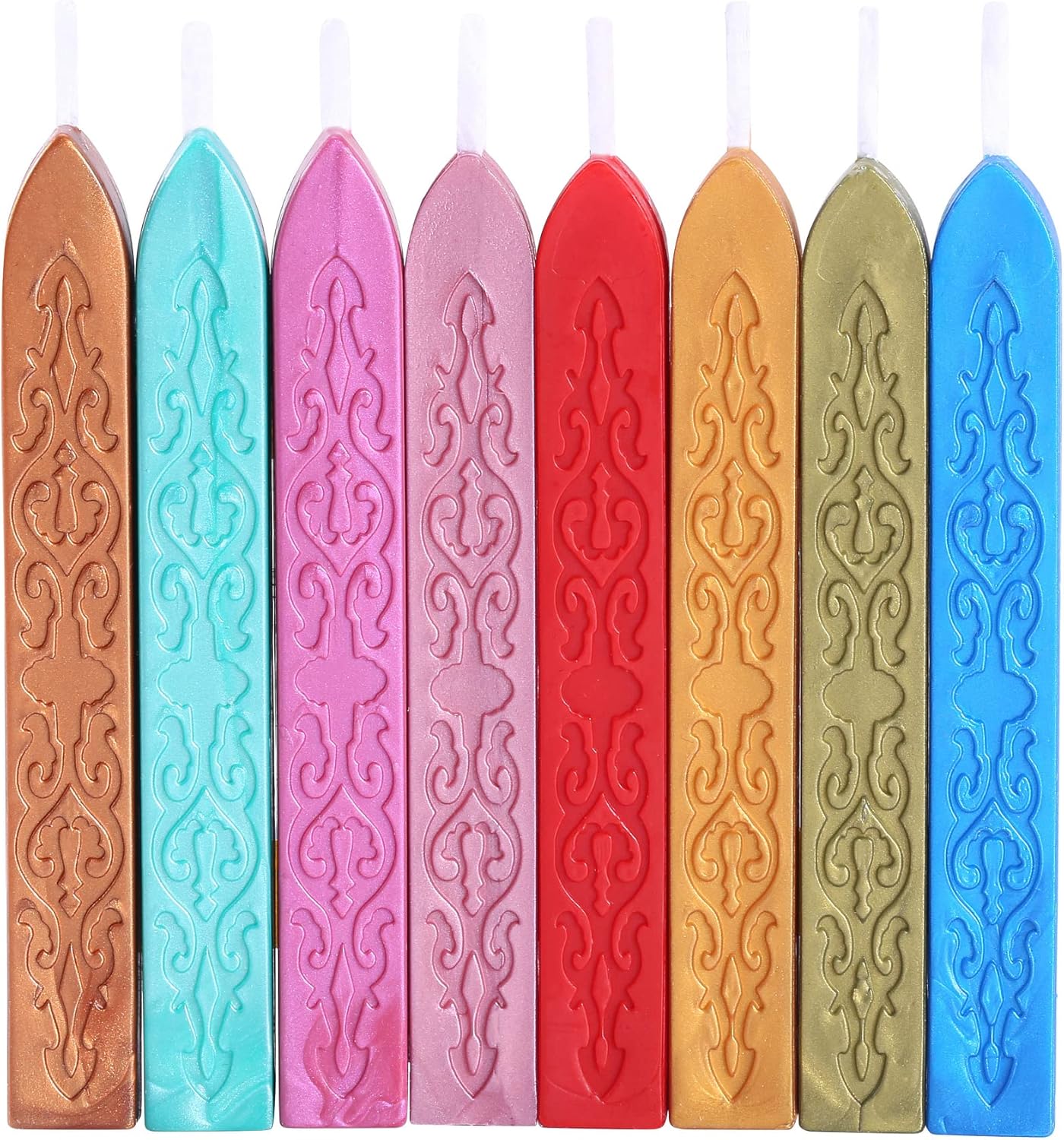 Yoption 15Pcs Sealing Wax Sticks with Wicks for Wax Seal Stamp, Wedding Invitations, Gift Packaging, Christmas (15 Colors)