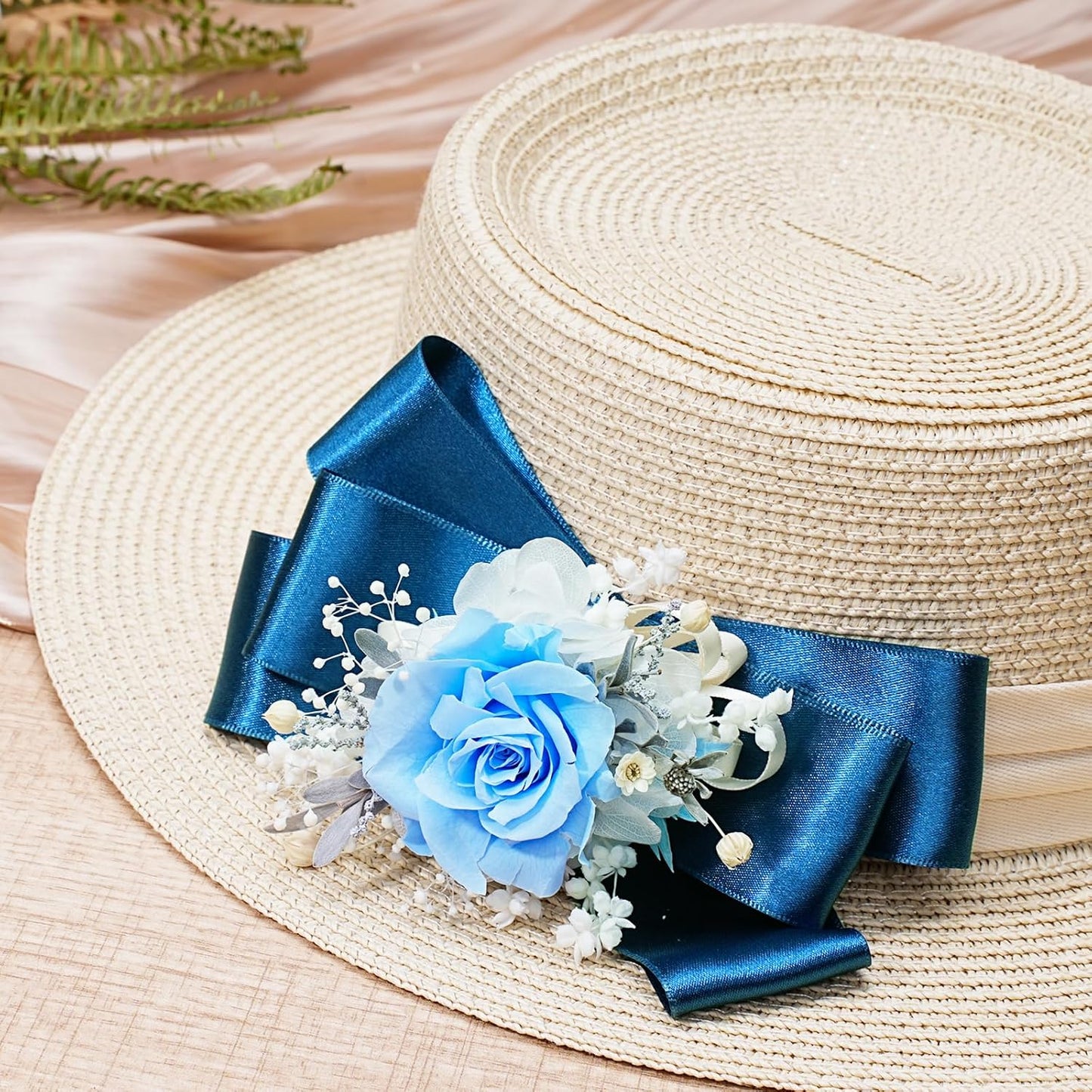 LaRibbons Navy Satin Ribbon 1 1/2 Inch 50 Yards Luxury Double Faced Blue Silk Ribbon for Flower Bouquet Crafts Gift Wrapping Wedding Bow Decoration