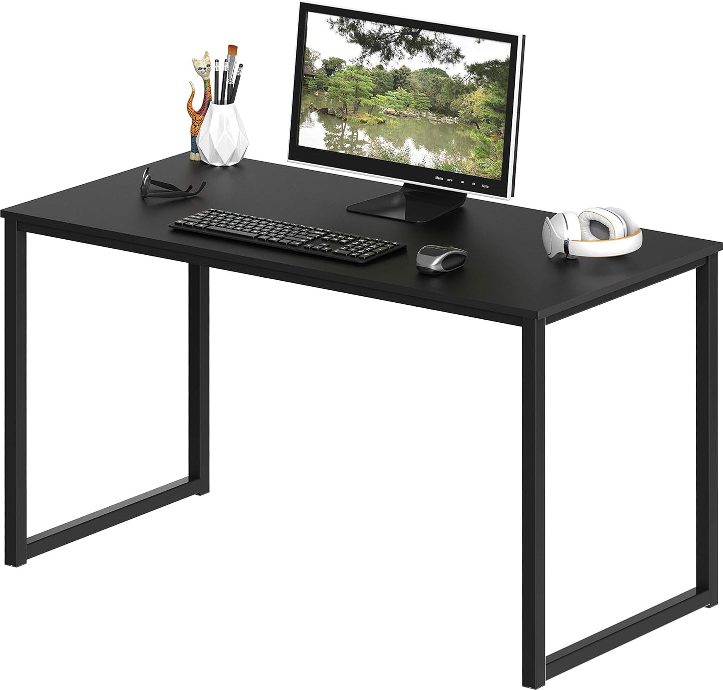 SHW Mission 40-Inch Home Office Computer Desk, Black