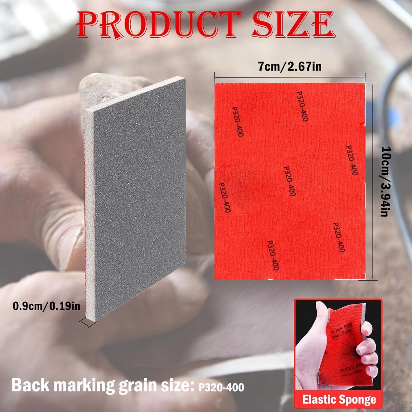 18 Pcs 320-2500 Grit Sanding Sponge, Ultra Fine Sanding Sponges Pads, Soft Foam Sand Block Wet Dry Sandpaper for Model Drywall Metal Wood Furniture Polishing