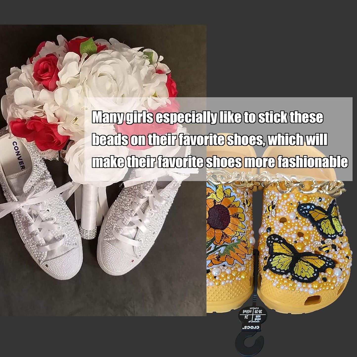 YAKA 3000 PCS 1 Box 7Sizes 2.5/3/4/5/6/8/10mm Flat Back Half Round Pearl Cabochon Bead Loose Beads Gem for Nail Craft Scrapbook DIY Decoration (Red)