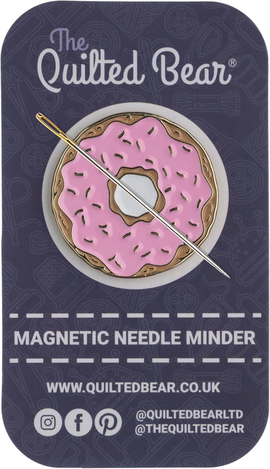 The Quilted Bear Needle Minder - Needle Minder Magnet for Keeping Sewing & Embroidery Needles, Cross Stitch Needles Safe - Stress Free Stitching Cross Stitch Supplies & Embroidery Supplies (Donut)