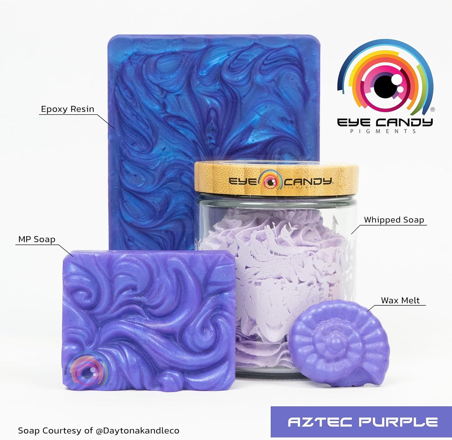 Eye Candy Pigments Premium Purple Mica Powder - Aztec Purple (25gr) - for Epoxy, Resin, Soap, Paint, Woodworking, Acrylic Pouring, Bath Bombs, Fishing Lures - DIY Arts and Crafts Additive