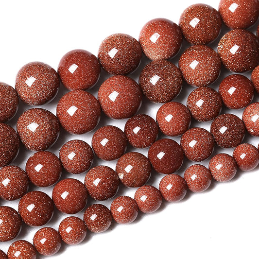 46pcs 8mm Natural Gold Sandstone Beads Gemstone Round Loose Beads for Jewelry Making DIY Bracelet Necklace 15“