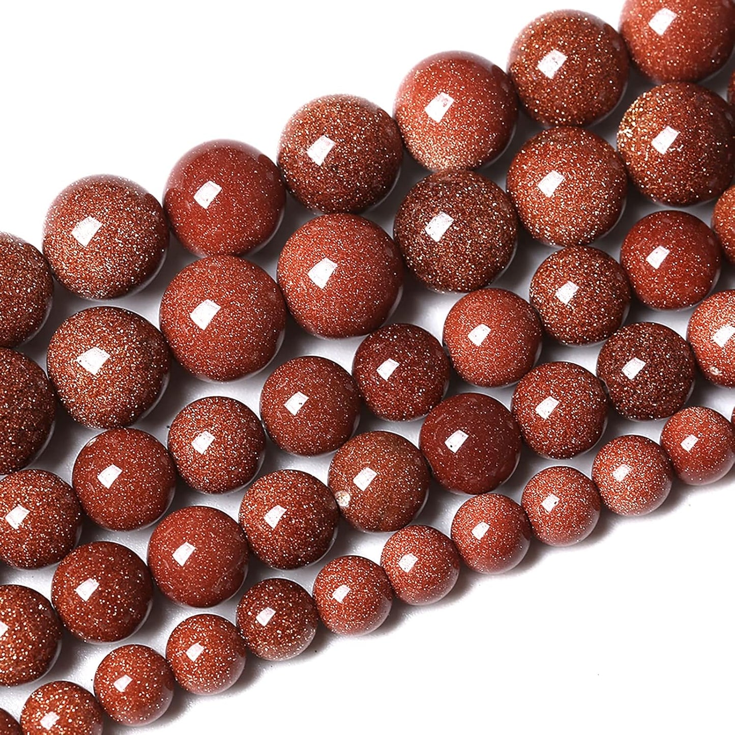 61pcs 6mm Natural Gold Sandstone Beads Gemstone Round Loose Beads for Jewelry Making DIY Bracelet Necklace 15“