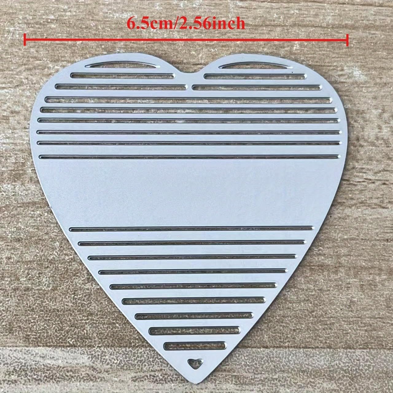 Lapoo Geometric Cutting Die for Scrapbooking - Durable, Cut Stencils for DIY Scrapbook Photo Album Decorative Paper Card, Card Making Supplies (Striped Heart 2.6 x 2.6 in)