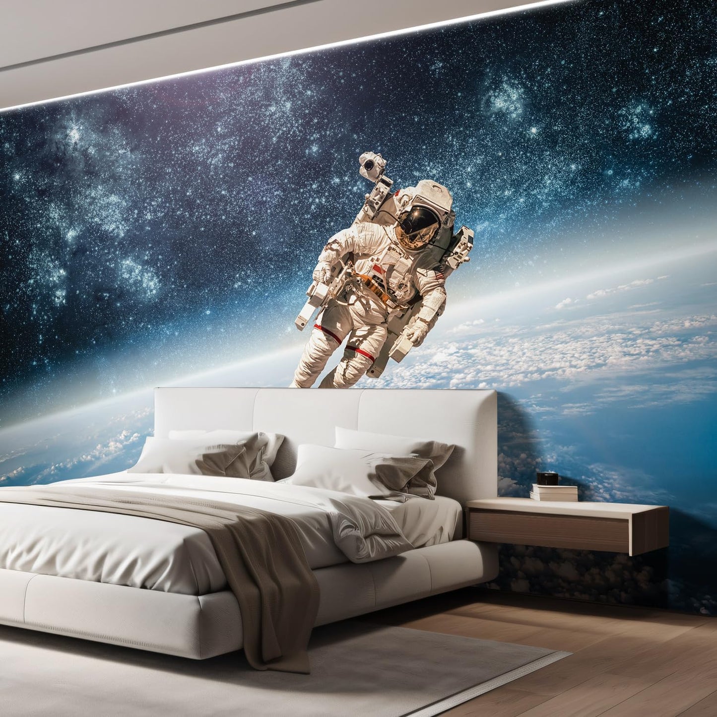 wall26 - an Astronaut Floating About Planet Earth- Wall Mural, Removable Sticker, Home Decor - 66x96 inches