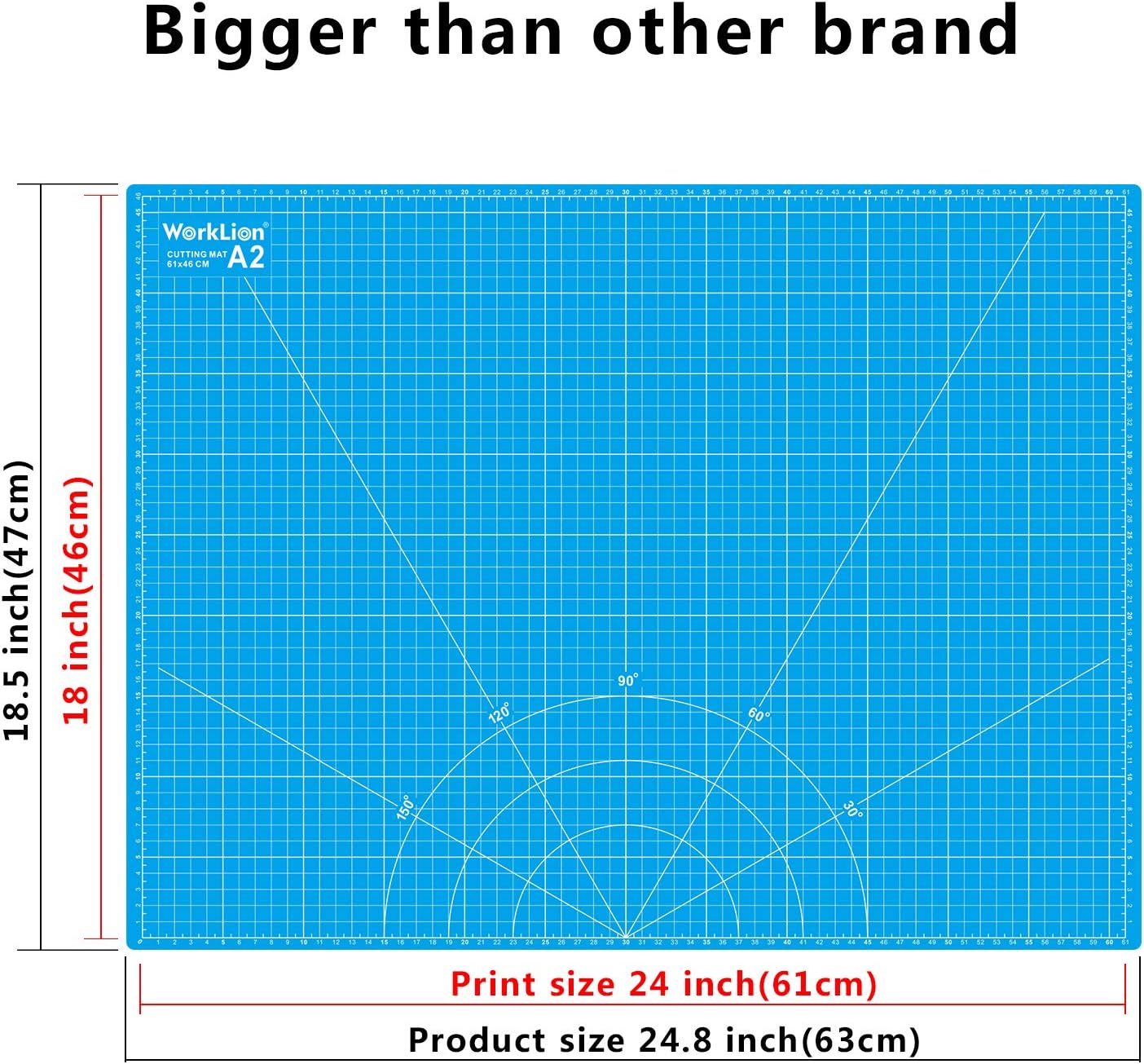 WORKLION 18'' x 24'' Large Self Healing PVC Cutting Mat, Double Sided, Gridded Rotary Cutting Board for Craft, Fabric, Quilting, Sewing, Scrapbooking - Art Project…