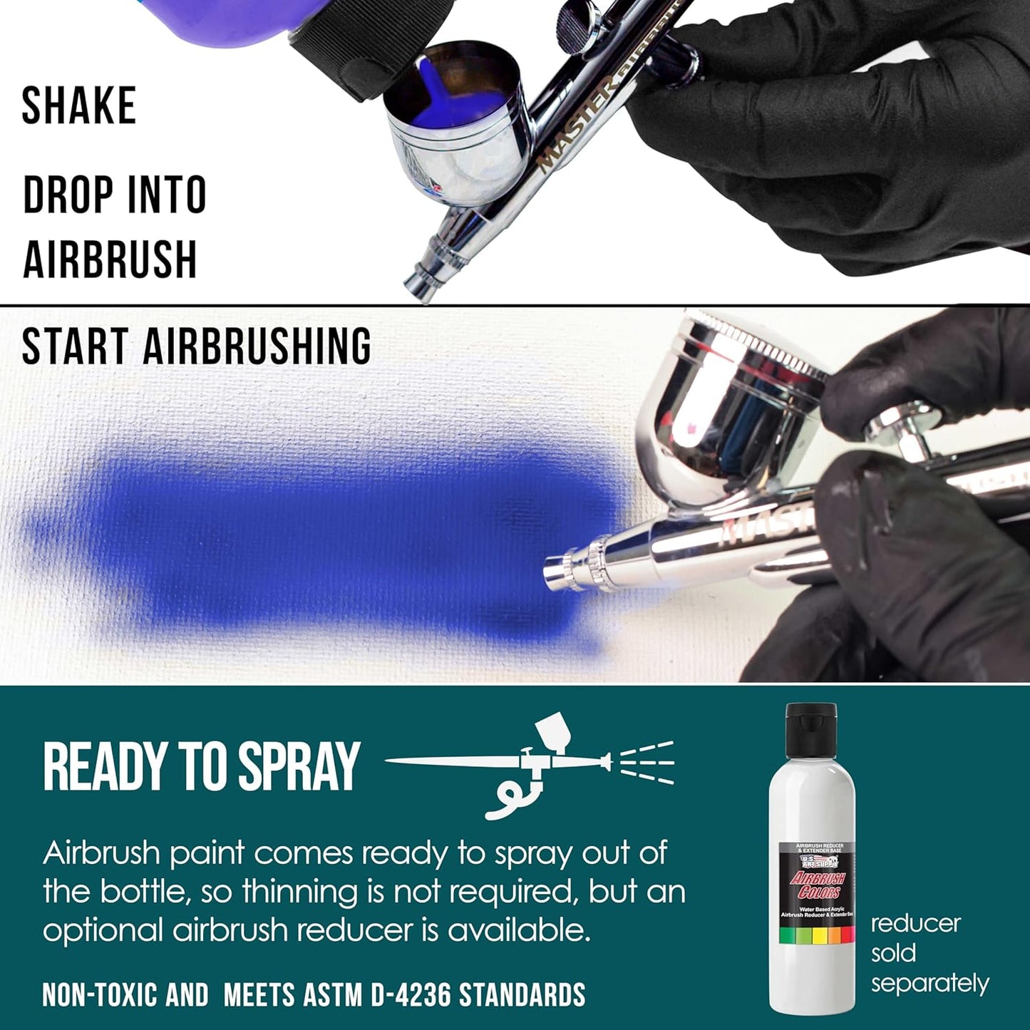 U.S. Art Supply Opaque Phtalo Green Acrylic Special Effects Airbrush Paint - 8oz Ready to Spray Air Brush Paint for Nails, Models, Fabric - Water-Based Air Brush Painting