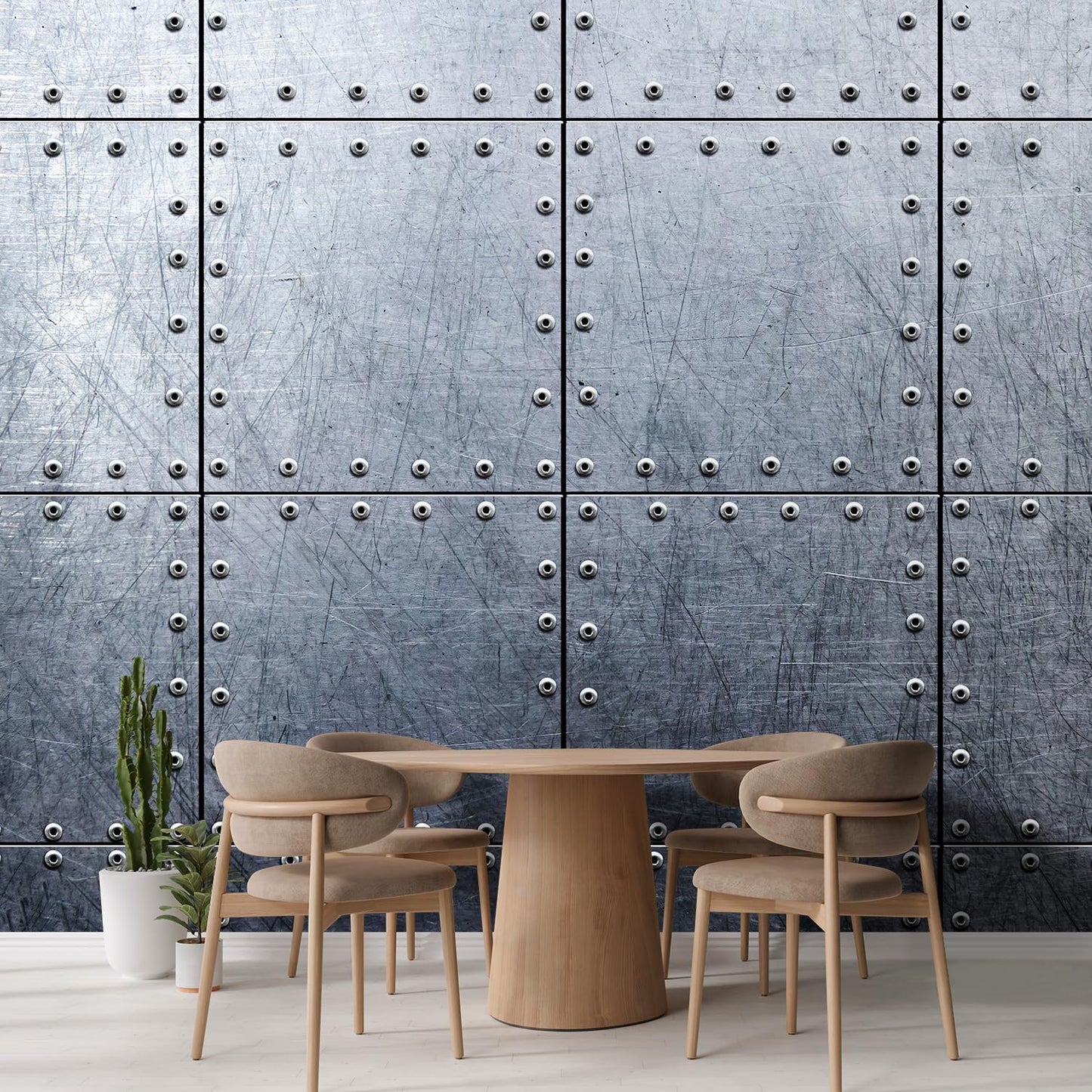 wall26 Wall Sticker/Wall Mural Metal Background, Not Peel and Stick, Non-Woven Wallpaper Decorative for Bedroom, Living Room,Office - 120x192 inches