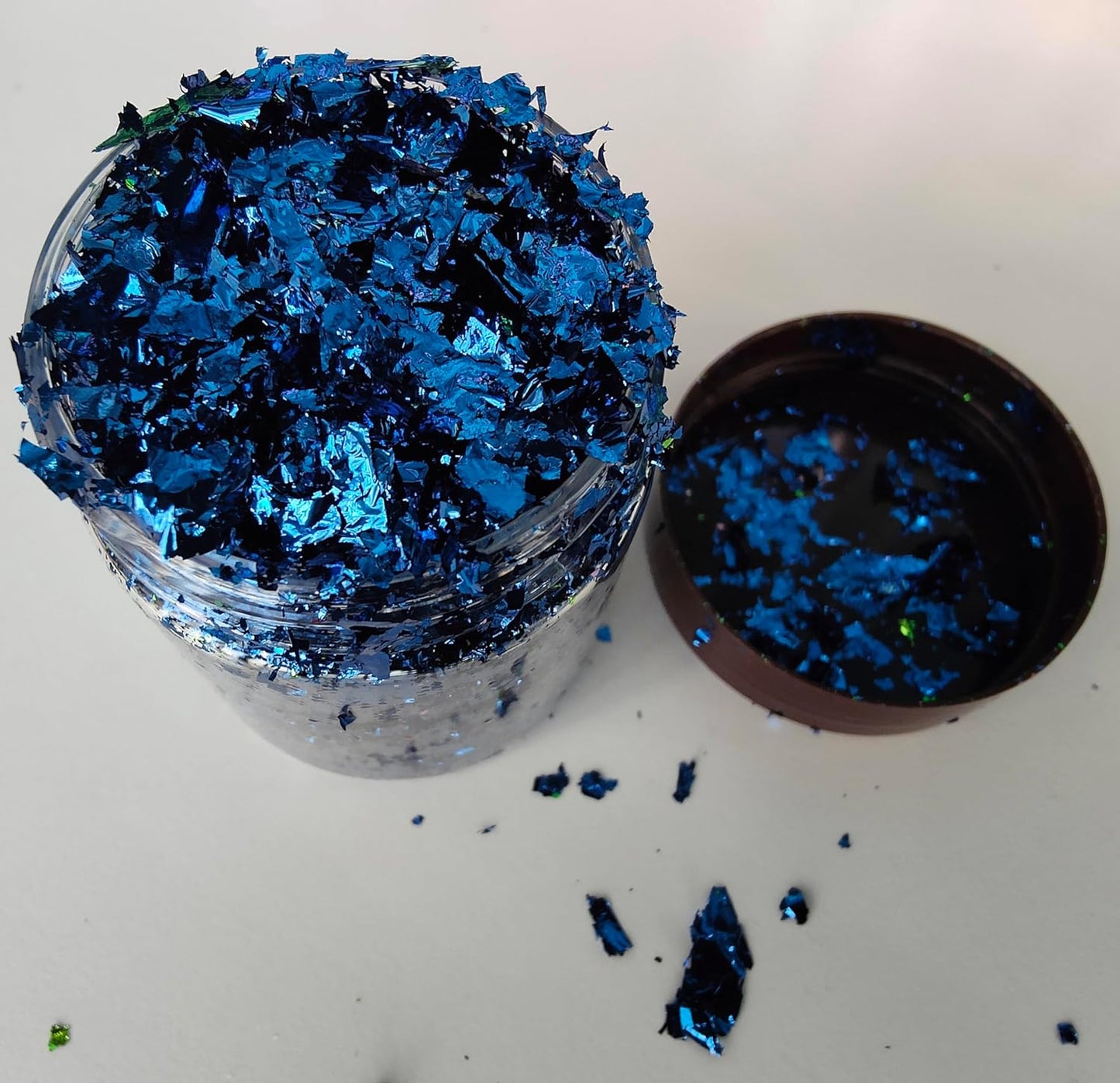 Gilding Flakes,Gold Foil Flakes for Resin,Blue Red Purple Pink Metallic Foil Flakes for Resin Jewelry Making,Nails,Painting Art,Crafts and Slime (Dark Blue)