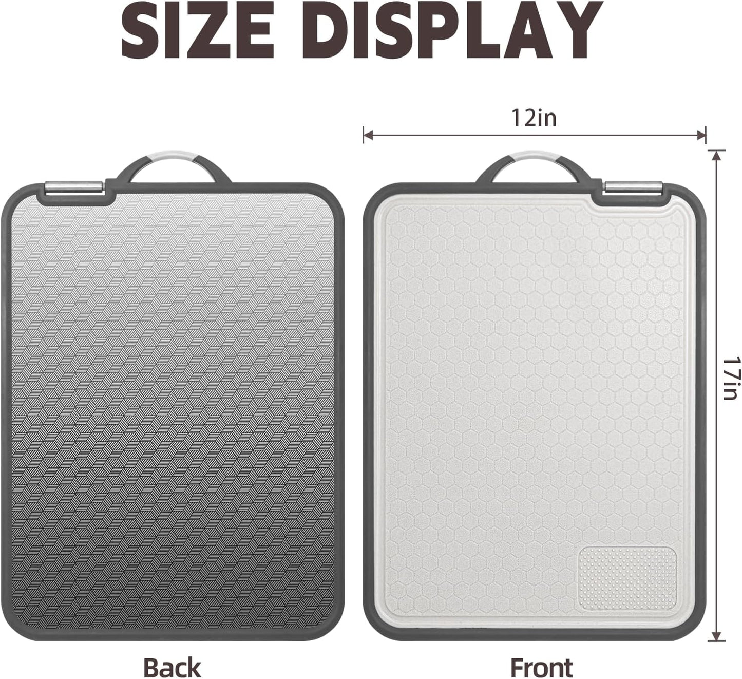 Cutting Board Double Sided,2 Pcs Vegetable Board With Sharpening Stone,Large Size+Small Size,Food Grade Stainless steel and Wheat straw PP Material,Eco-Friendly (11.8x15.6)