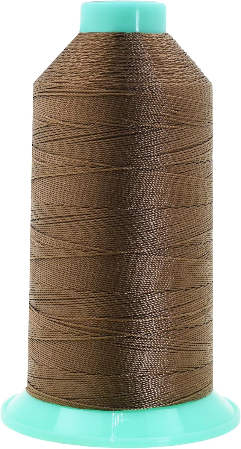 Mandala Crafts Bonded Nylon Thread Coyote Brown Heavy Duty Sewing Threads - 800 YDs Size 207 630D T210 Tex 210 Thread for Leather Jeans Weaving Outdoor Marine Upholstery Threads