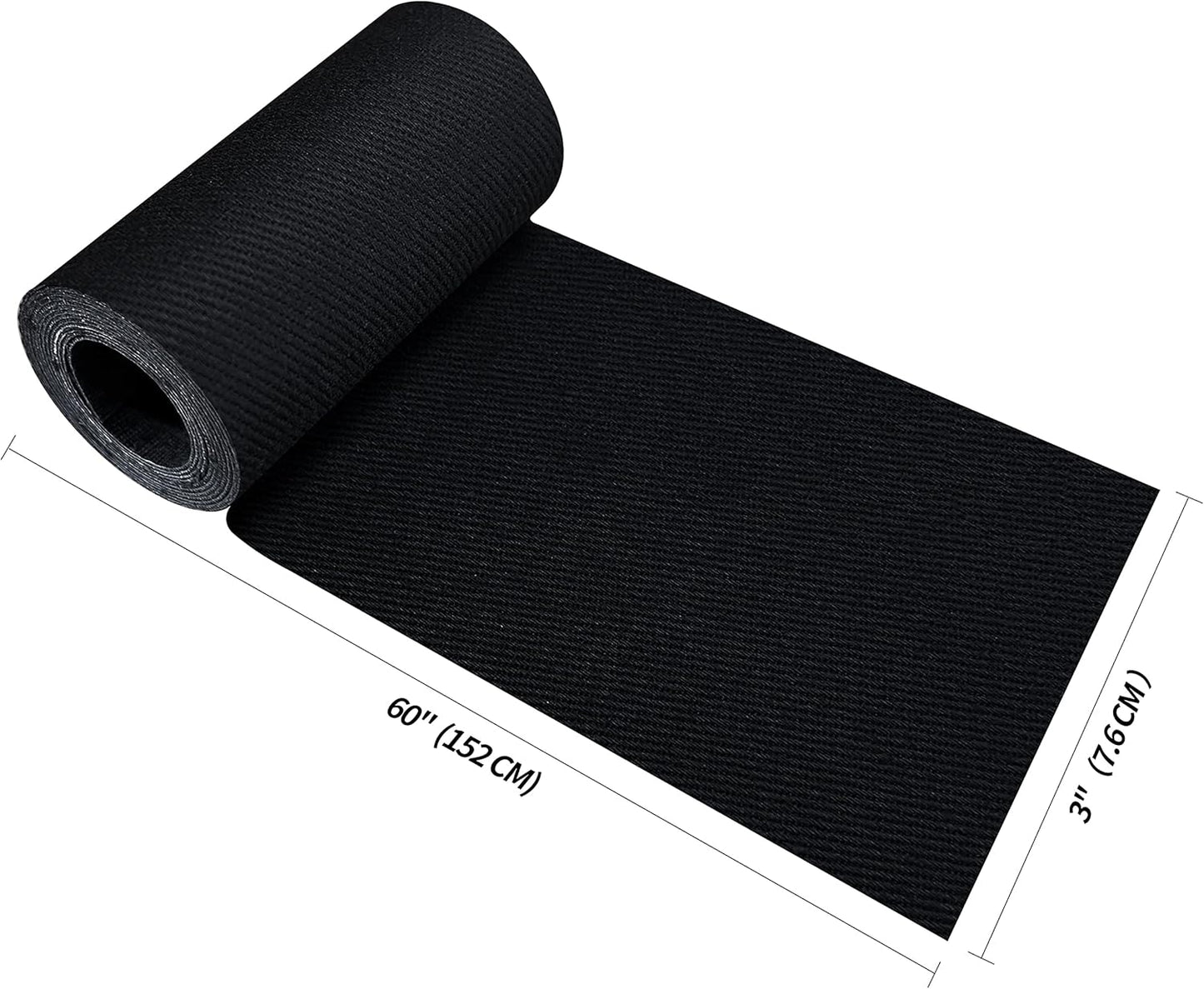 KING MOUNTAIN 100% Cotton Fabric Iron-on Repair Patch, Inside&Outside Clothes Repair Patch, 3"x60" with Backing Glue Repair Decorative Patch kit (Black)