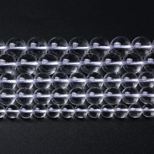 AAAAA Natural Clear White Crystal Quartz Beads Round Loose Spacer Beads for Jewelry Making DIY Bracelets Crystal Energy Healing Power Stone 32pcs 12mm 15 Inch