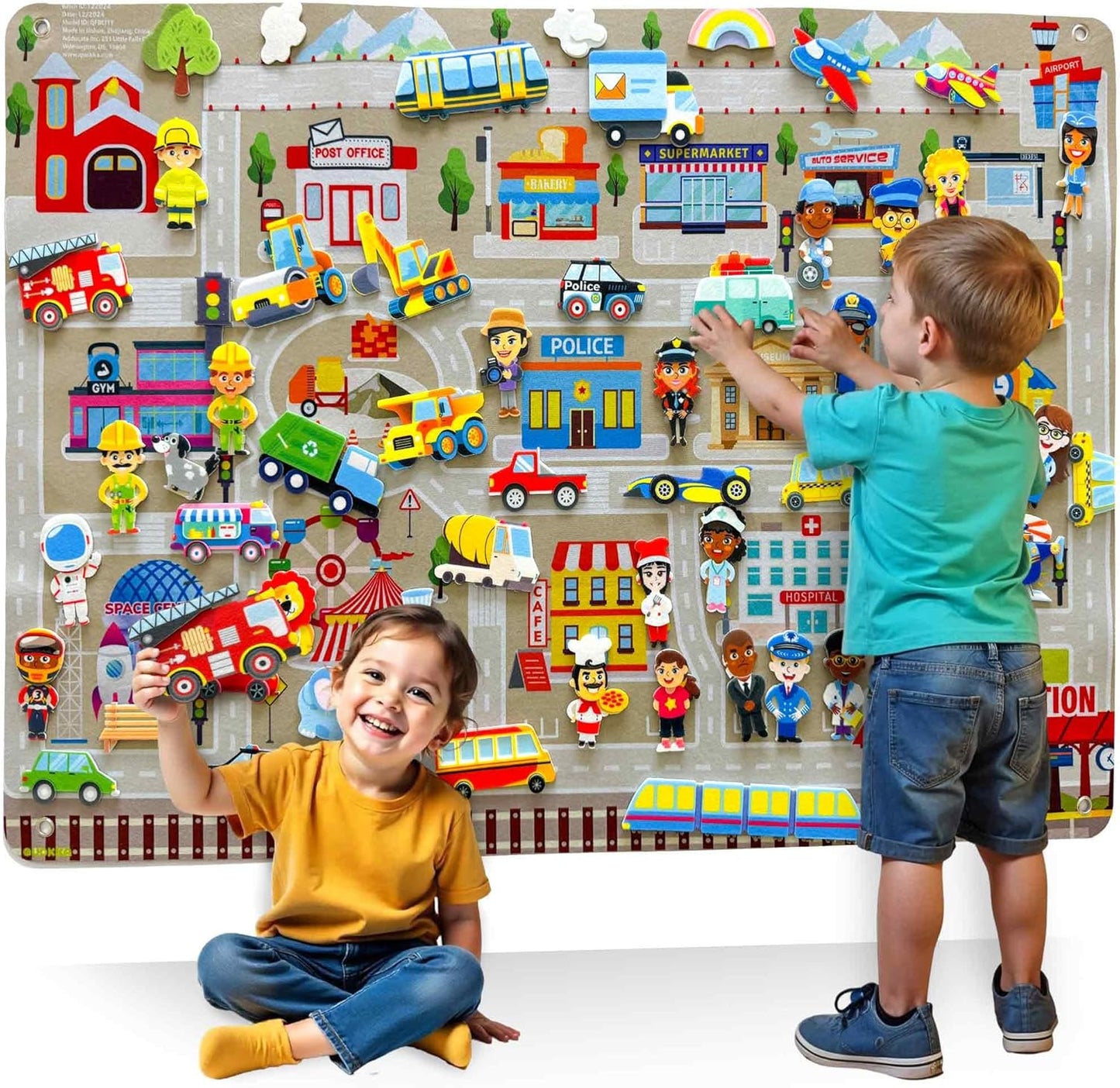 QUOKKA City Felt Board for Kids 3-5 Years Old - Social Emotional Preschool Learning Activities for Ages 3-5 - Educational Flannel Toy Speech Therapy Gift