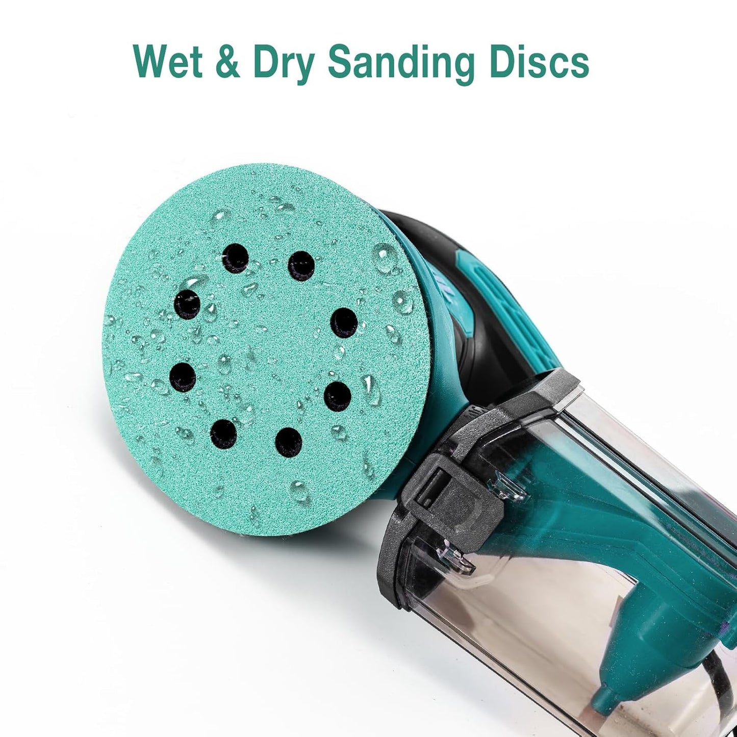 5-Inch 8-Hole Wet Dry Sanding Discs 120 Grit, Polyester Film Backed Heavy-Duty Hook and Loop Sandpaper for Random Orbital Sander, 50-Pack